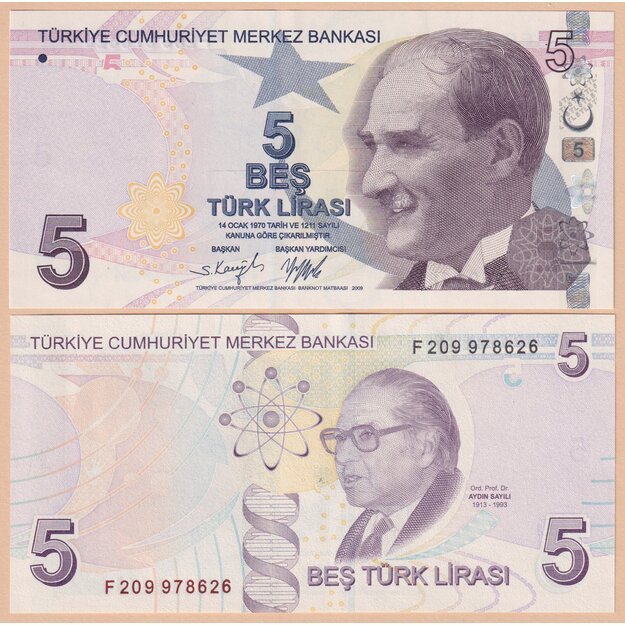 Turkija 5 liros 2022 p#222f UNC