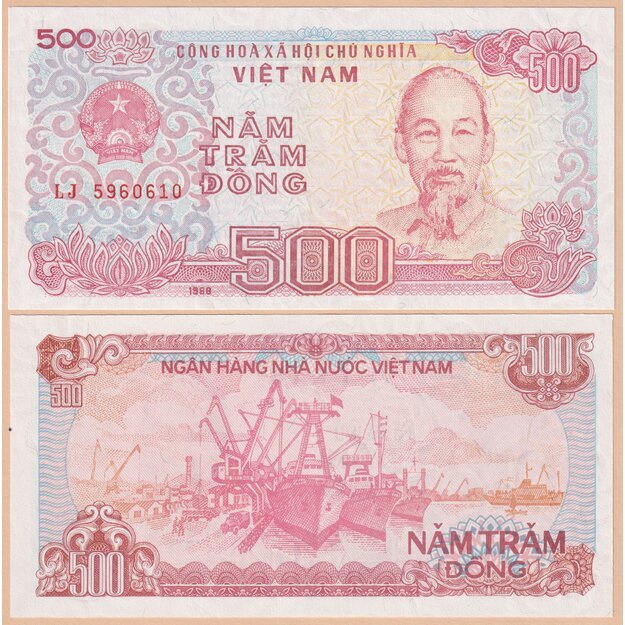 Vietnamas 500 dongų  1988 p#101 UNC