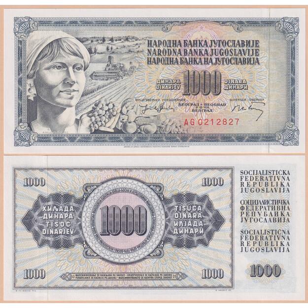 Jugoslavija 1000 dinarų 1974 p#86 UNC