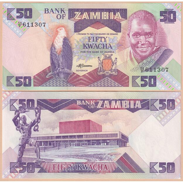 Zambija 50 kvačų 1986-1988 p#28 UNC
