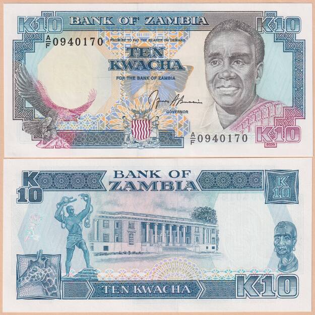 Zambija 10 kvačų 1989-1991 p#31b UNC