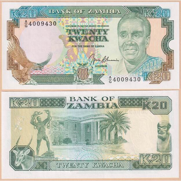 Zambija 20 kvačų 1989-1991 p#32b UNC