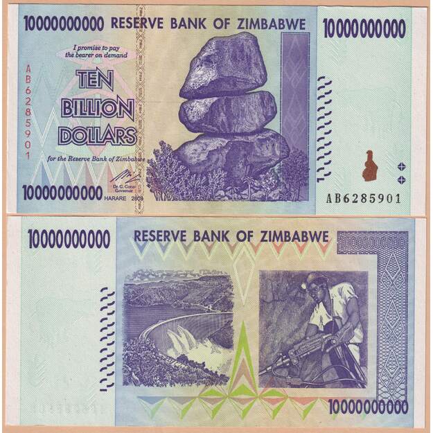 Zimbabvė 10000000000 dolerių 2008 p#85 UNC