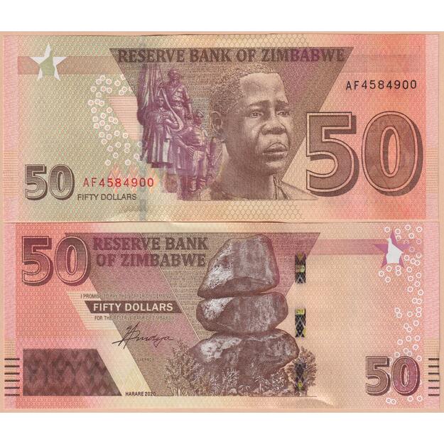 Zimbabvė 50 dolerių 2020 p#W105 UNC